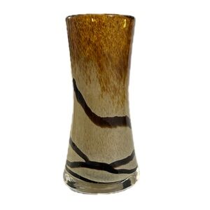Vintage Gorgeous Brown Hand Blown Glass Vase 6”